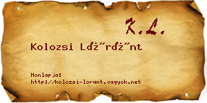 Kolozsi Lóránt névjegykártya