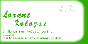 lorant kolozsi business card