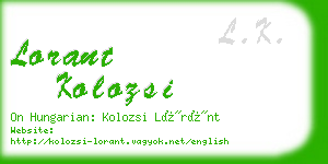 lorant kolozsi business card